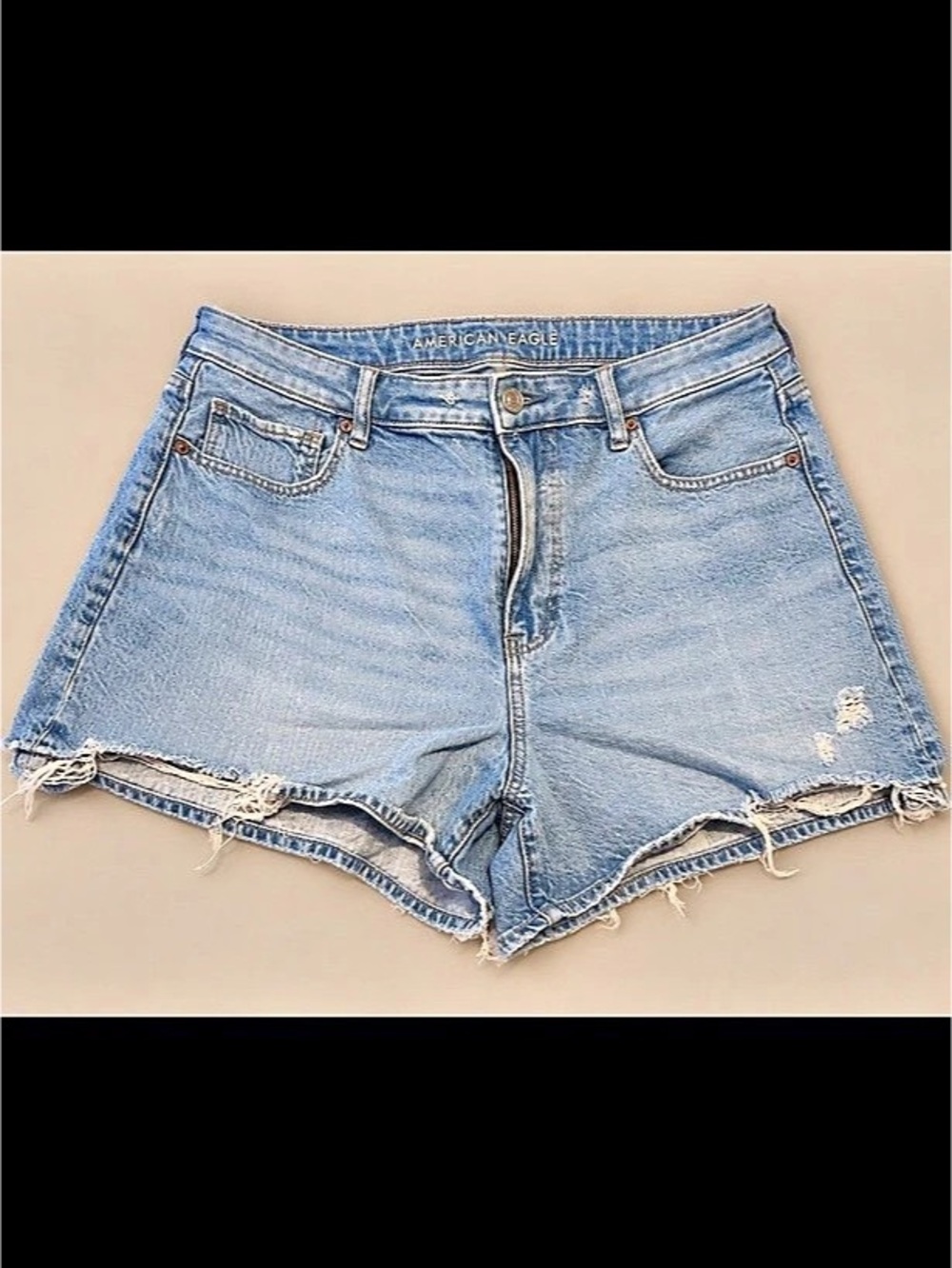 American Eagle Outfitters Distressed Mom Blue Jean Shorts